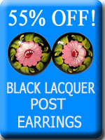 SAPFIR Black Lacquer Post Earring Sets