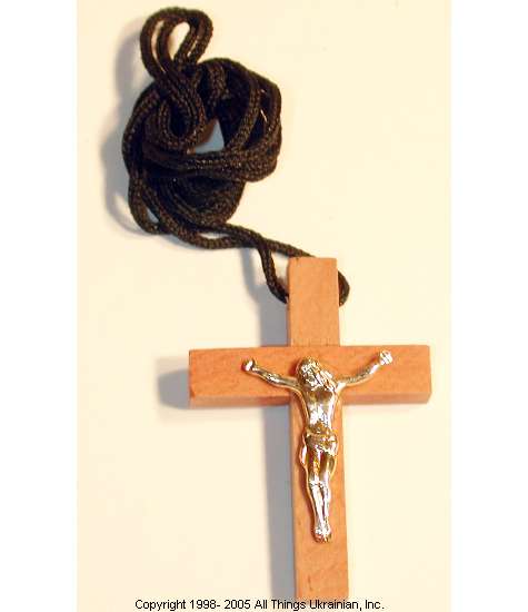 Ukrainian Hand Carved Carpathian Wood Cross # CROSS64 